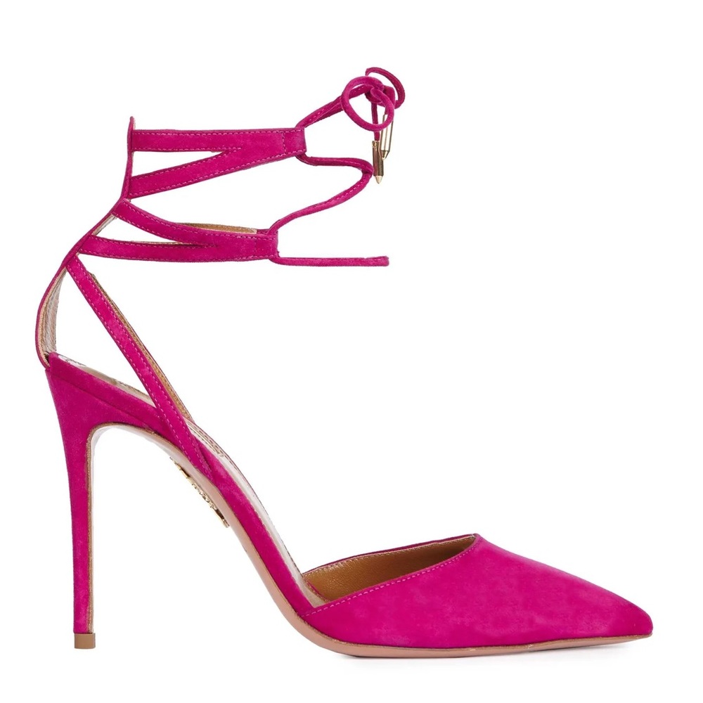 Aquazzura Amanda Suede Lace-Up Pump